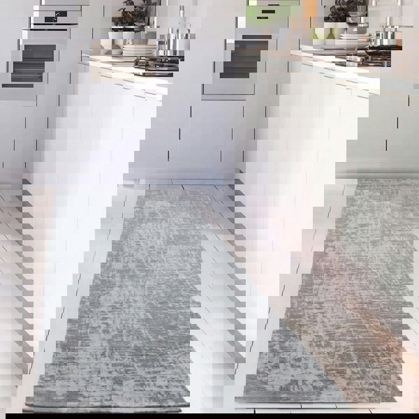 Machine Washable Flatweave Rug in Grey