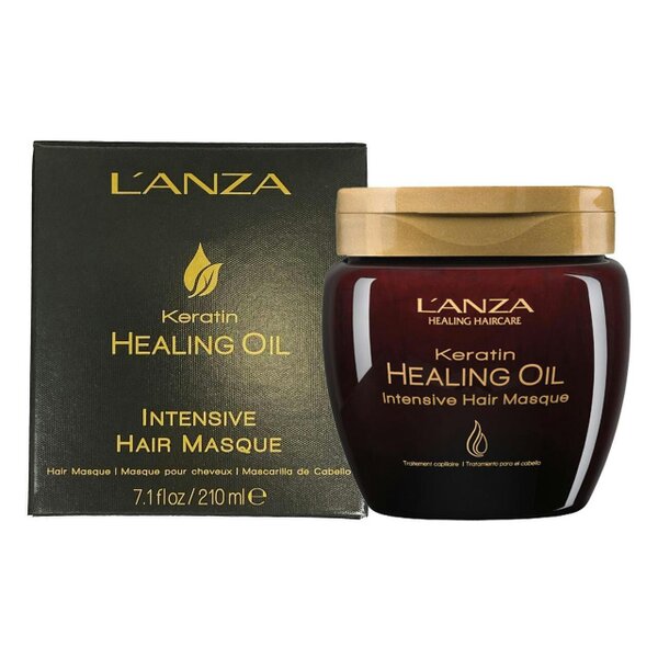 L'Anza Keratin Healing Oil Intensive Hair Masque 210ml + Denman DC11 Distribution Comb