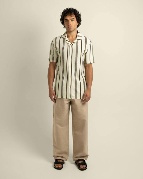 Larsson & Co Hannes - Waffle Stripe Short Sleeve Shirt