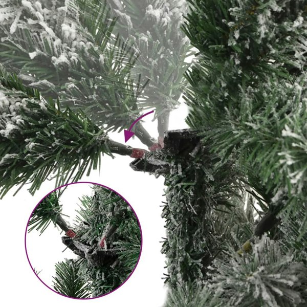 Berkfield Artificial Hinged Christmas Tree with Flocked Snow 180 cm