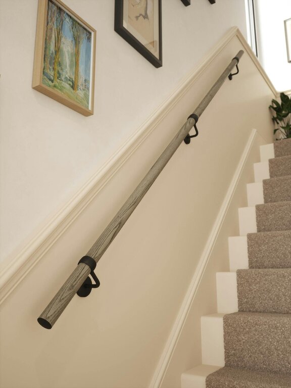 Handrails Direct Wappenbury Grey Straight Flight Handrail