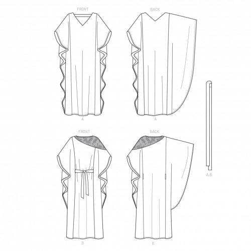 Simplicity Sewing Pattern 9323, Caftans for Women, A (XS-S-M-L-XL) - Easy