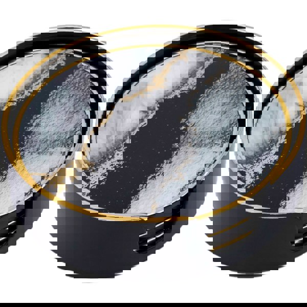 Round Black Abstract Coaster Set of 4