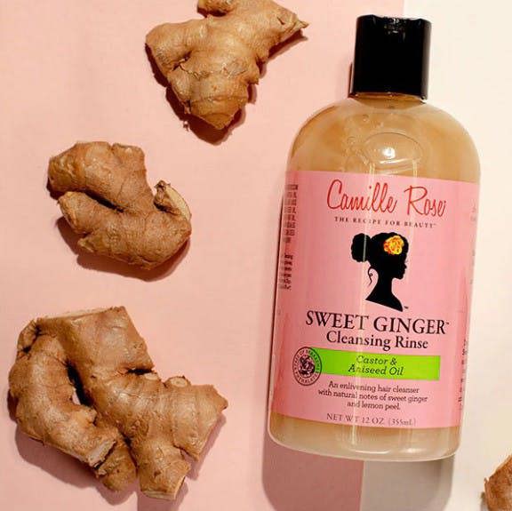 Camille Rose Sweet Ginger Shampoo 12oz – promotes scalp health and curl definition