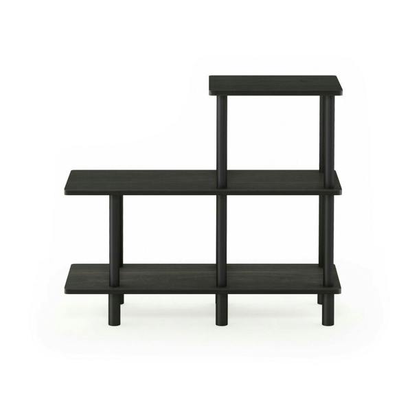 WALPLUS Turn-N-Tube 3-Tier Cube Ladder Shelf, Espresso/Black perfect for organized storage and display