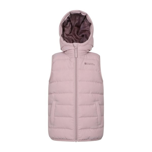 Mountain Warehouse Kids Rocko Water Resistant Hooded Sleeveless Body Warmer - Light Pink