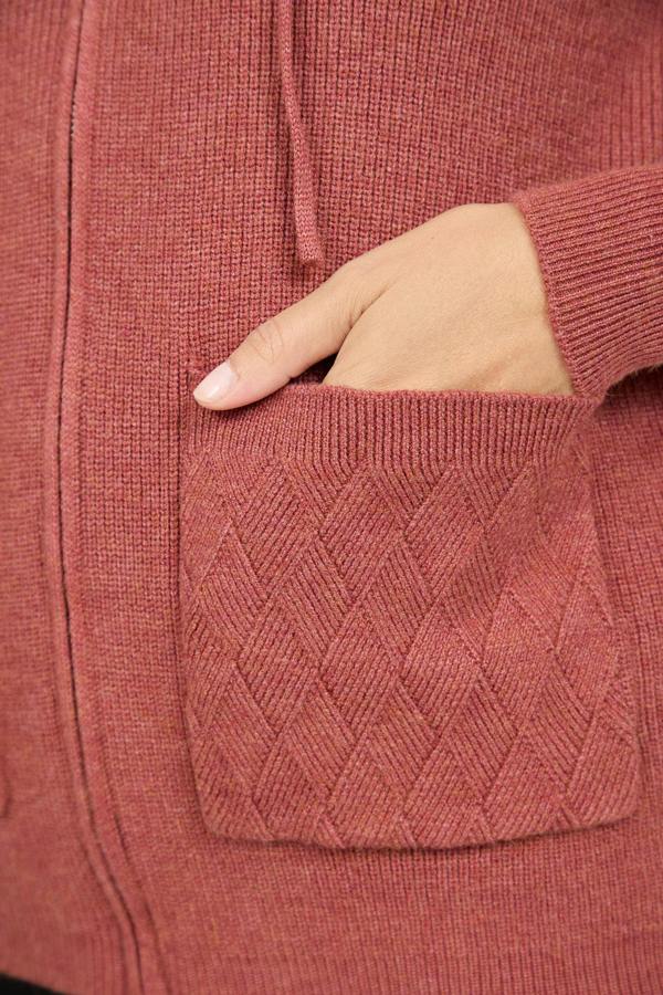 Mudflower Cable-Knit Zip-up Hooded Cardigan