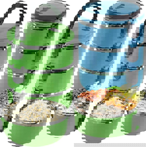 Rozi Freshbox 3-Layer Stainless Steel Bento Lunch Box (Blue)