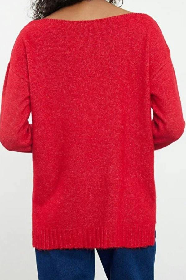 WOVCOR Boat Neck Basic Knit Sweater