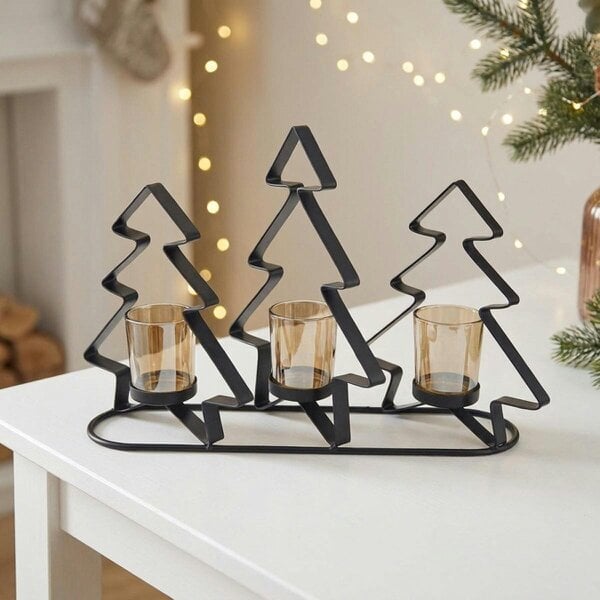 Garden Greatness Tree Amber Triple Tealight Holder