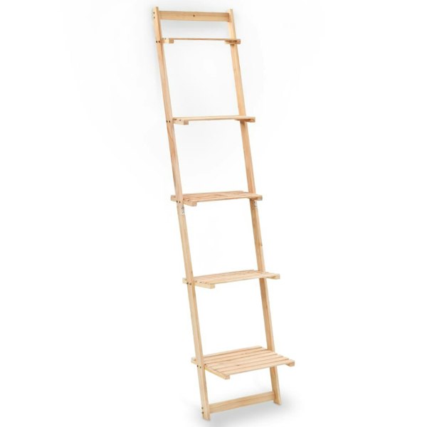 Berkfield Ladder Wall Shelf Cedar Wood 41.5x30x176 cm