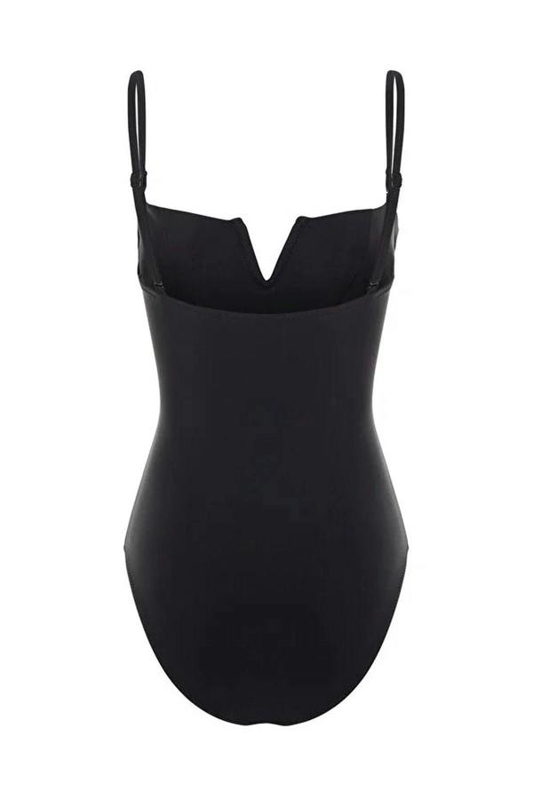 WOVCOR Belted Strapless Covered Hipster Swimsuit
