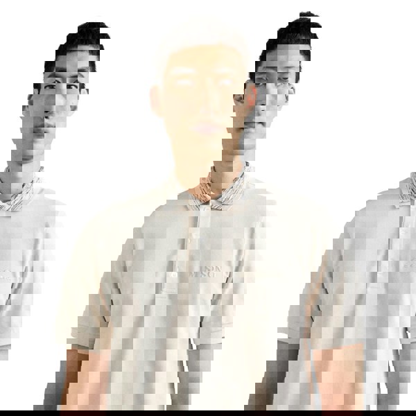 Missoni Short Sleeve Polo Off White With Orange Tones Space Dyed XL