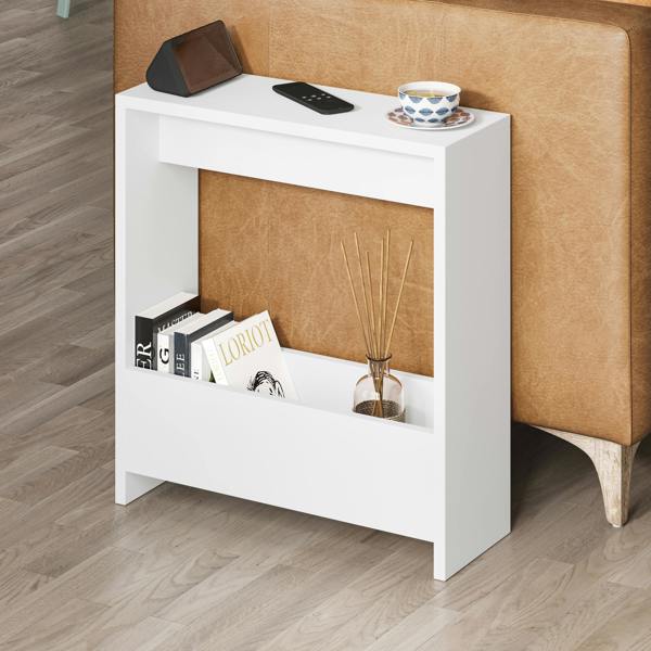 Decortie Simpi Slim End Table with Magazine Rack (H) 60cm