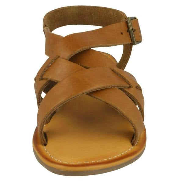 Leather Collection Ladies Leather Collection Buckle Slingback Sandals F00229