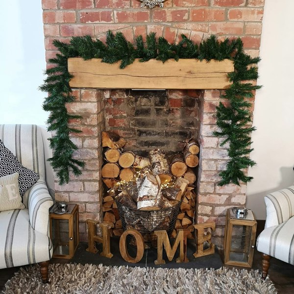 Samuel Alexander 270cm (9ft) Plain Green Kateson Fir Green Christmas Garland with 180 tips