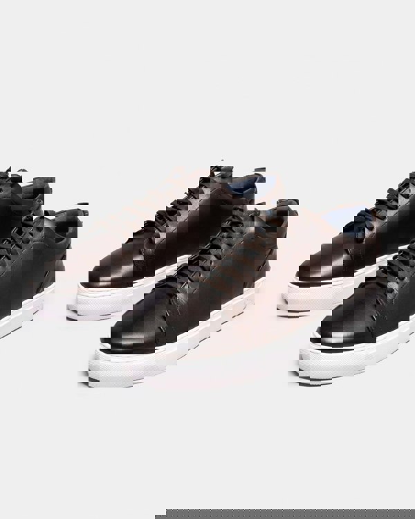 Oliver Sweeney Hayle Antiqued Calf Leather Mens Trainers - Brown