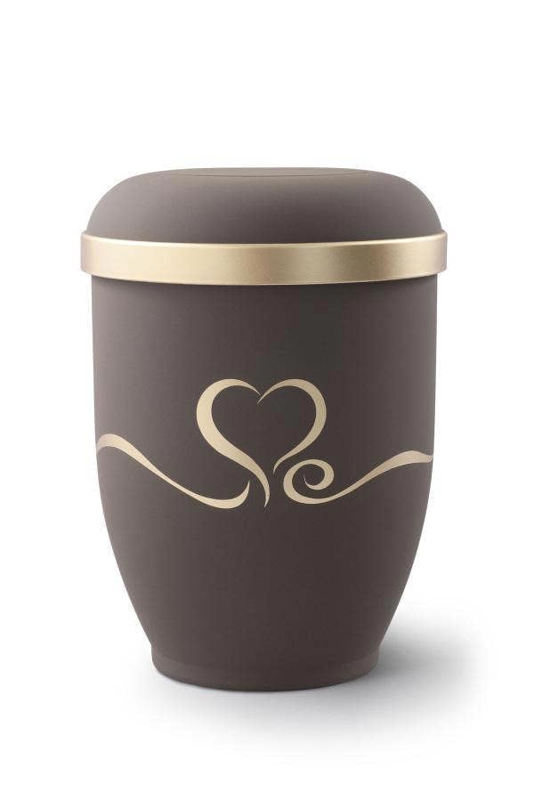 Memorials Direct Arboform Fluid Heart Urn (Brown and Gold) - XL Adult
