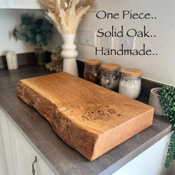 Giraffes & Craftz XL Thick Oak Live Edge James Martin Style Chopping Board Block