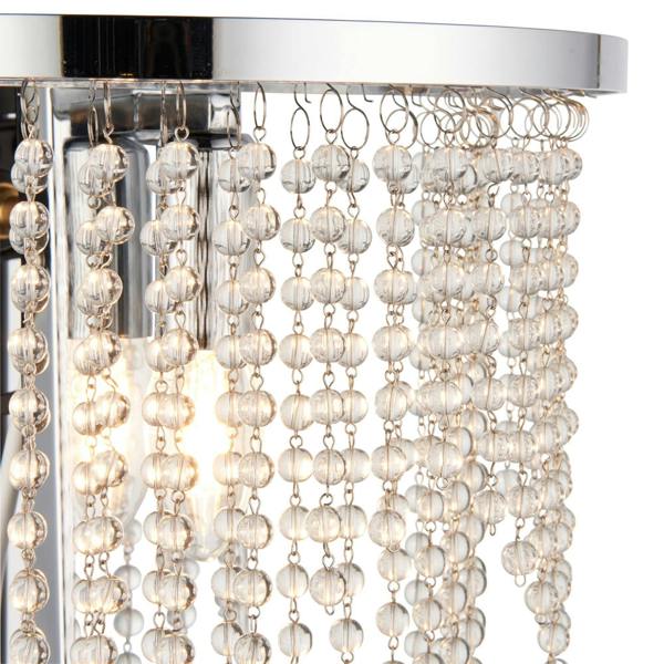 Pagazzi Lighting Rain Polished Chrome Wall Light with Crystal Droplets