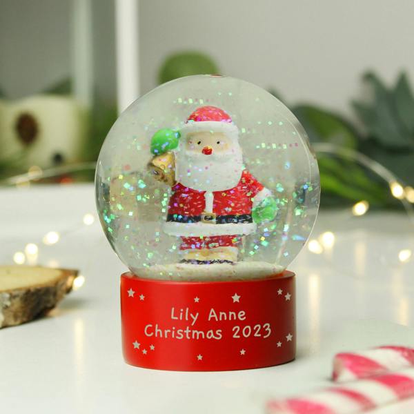 Personalised Santa Snow Globe - detail view