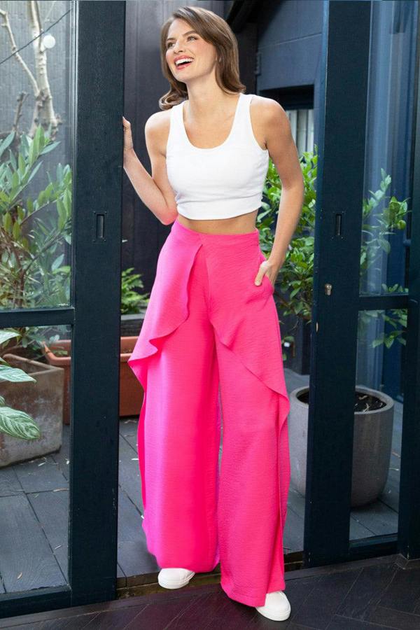 HotSquash Palazzo Pants with Side Frill