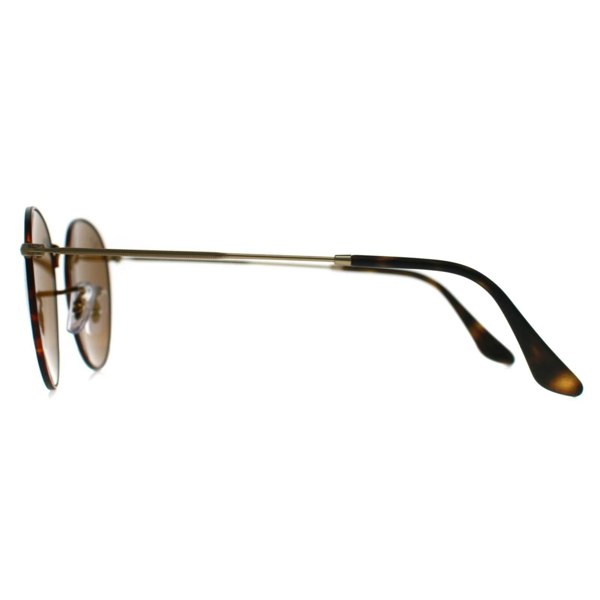 Ray-Ban Sunglasses Round Metal 3447 927533 Matte Havana On Matte Gold Brown