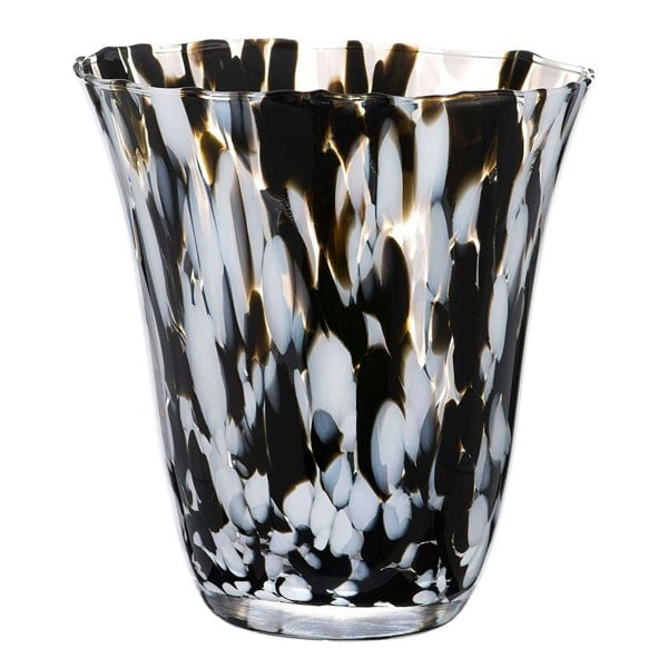 Diamante La Perla Wide Crystal Pearl Vase - 18cm