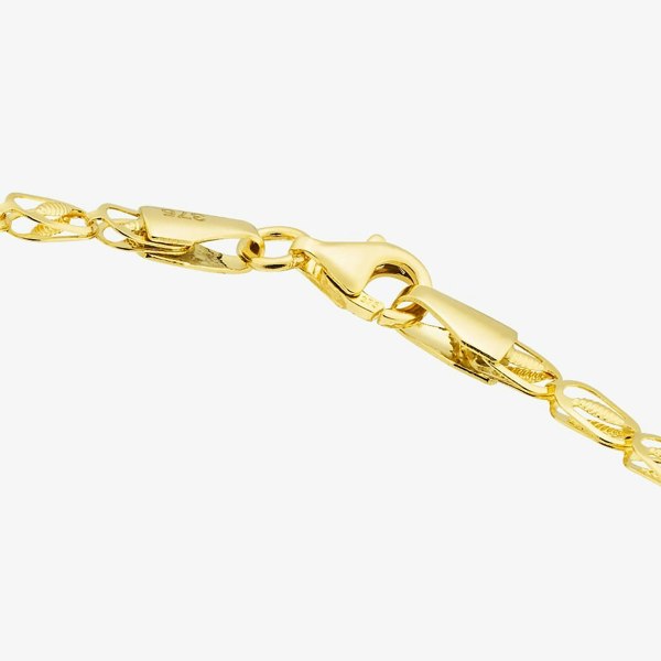 T. H. Baker 9ct Yellow Gold 7.5 Inch Multi Leaf Chain Bracelet BBE019Y