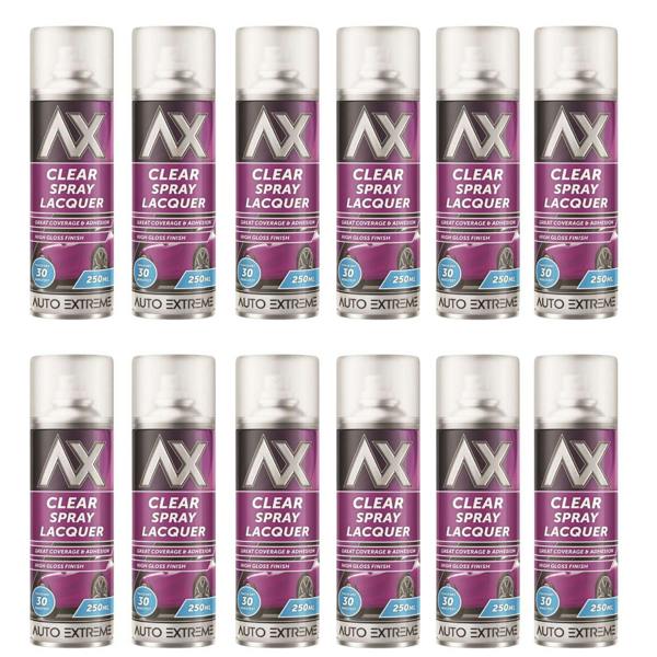 Auto Extreme 12X Auto Extreme Clear Lacquer Spray Paint 250ml