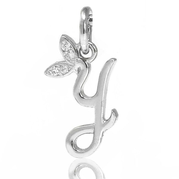 Say It With Winged Initial Charm - Sterling Silver