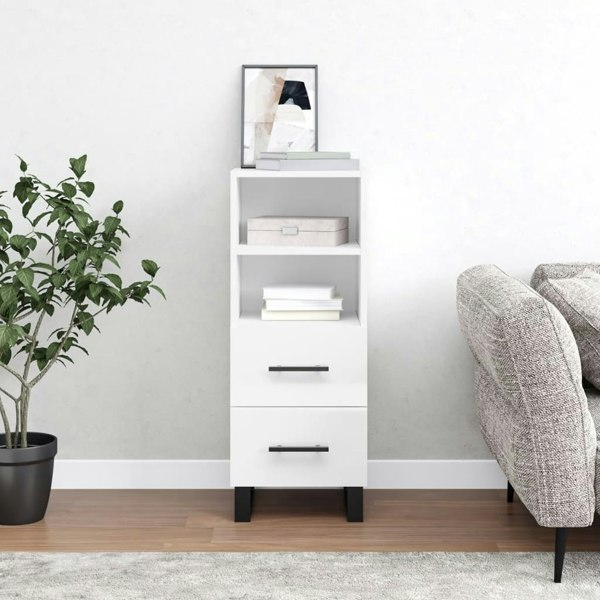 Berkfield Sideboard High Gloss White 34.5x34x90 cm Engineered Wood