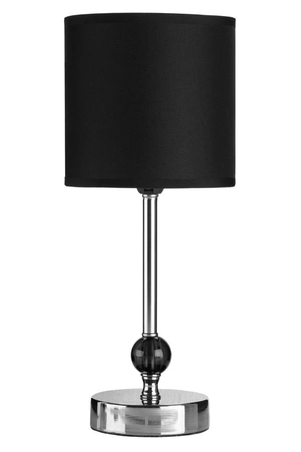 Evaine Chrome and Black Acrylic Ball Table Lamp