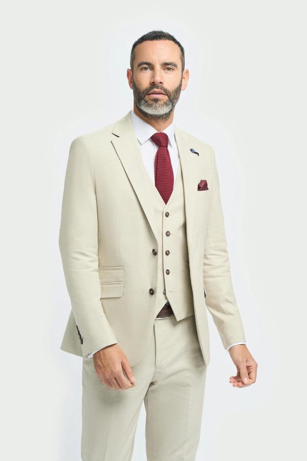 House of Cavani Hampton - Men's Beige 3 Piece Suit