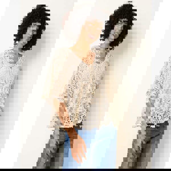 Blue Vanilla Crochet Lace Kimono Lace Top