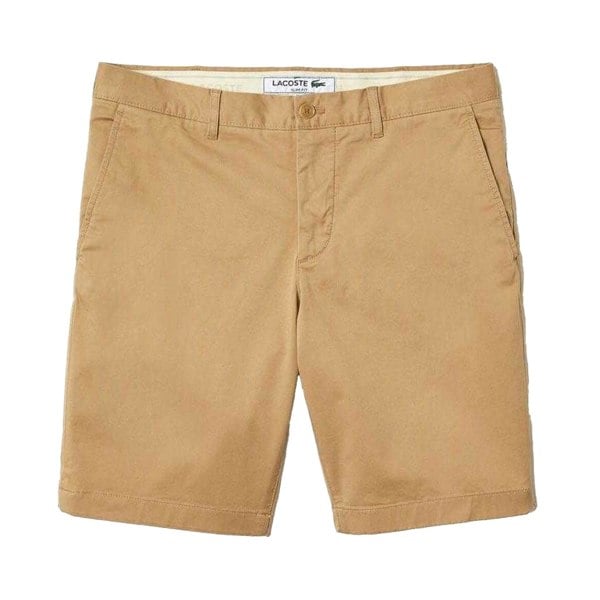 Lacoste Mens Cotton Stretch Slim Casual Shorts - Beige