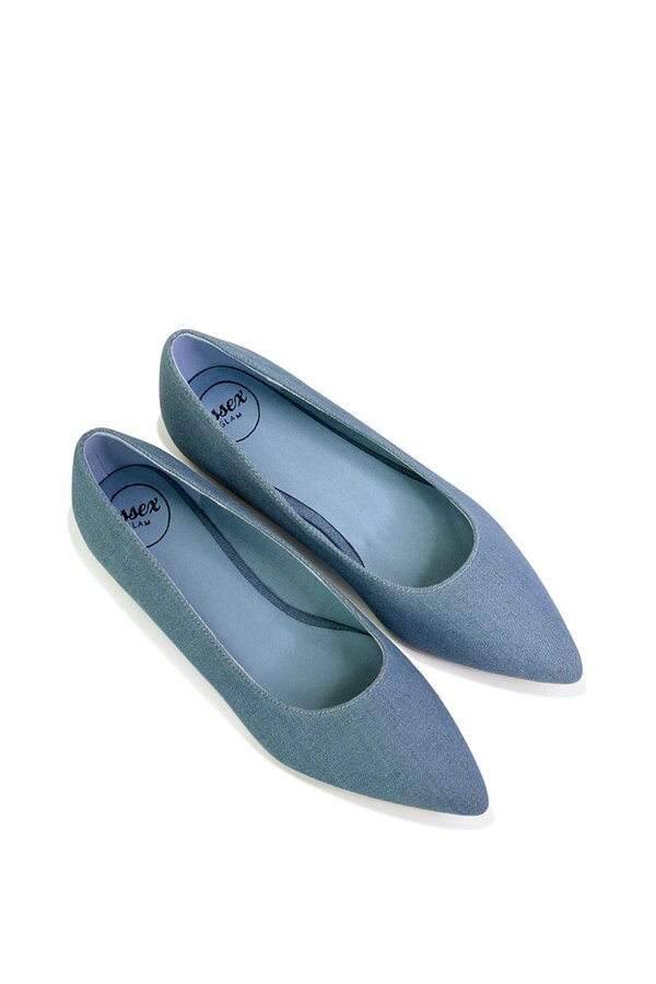 XY LONDON Pointed Toe Slip on Flat Ballerina Pump Shoes