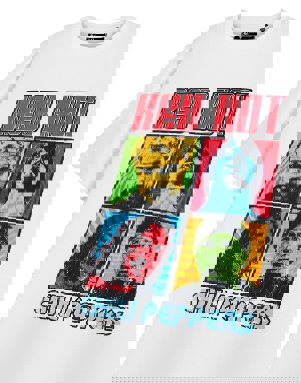 Red Hot Chili Peppers Unisex White Squares Short Sleeved T-Shirt