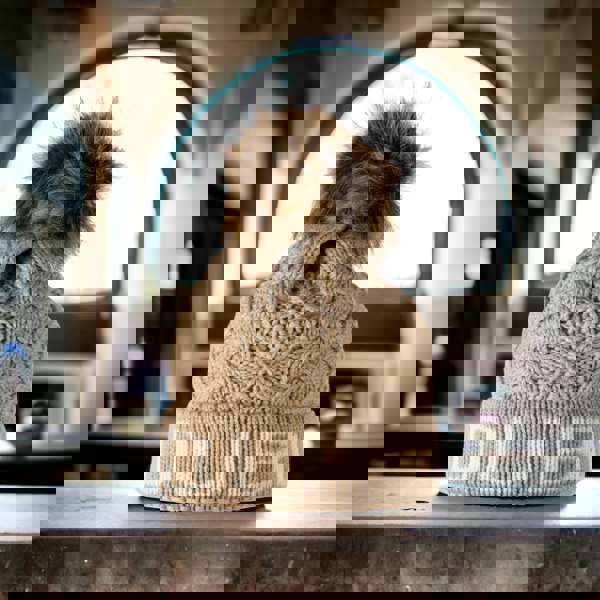 Aran Cable Dublin Pom Pom Beanie Hat Show Your National Pride with the Aran Cable Dublin Pom Pom Beanie Hat