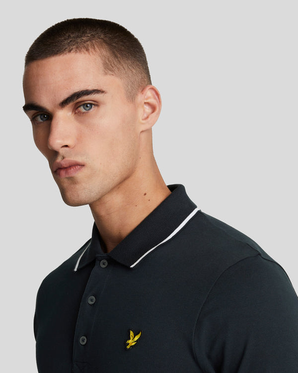 Lyle & Scott Tipped Polo Shirt - Dark Navy / White