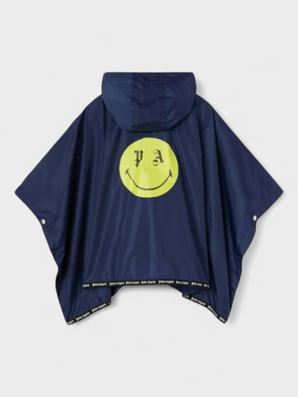Palm Angels Kids Smiley Motif Hooded Poncho Jacket - Supplied FashionPalm Angels