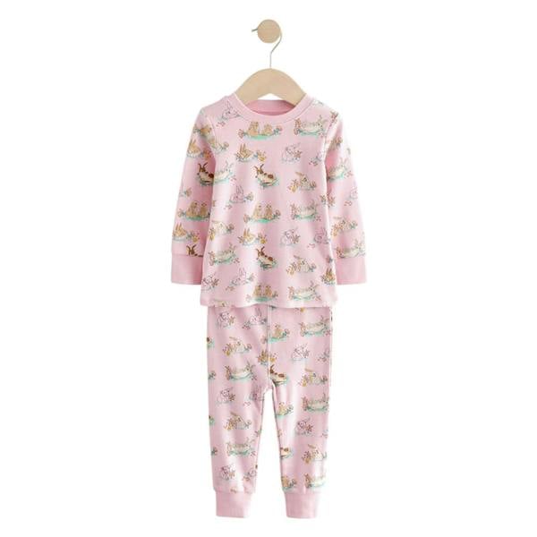 Cath Kidston Girls Snuggle Bunny Cotton Pyjama Set (Pack of 2) - Pink - 