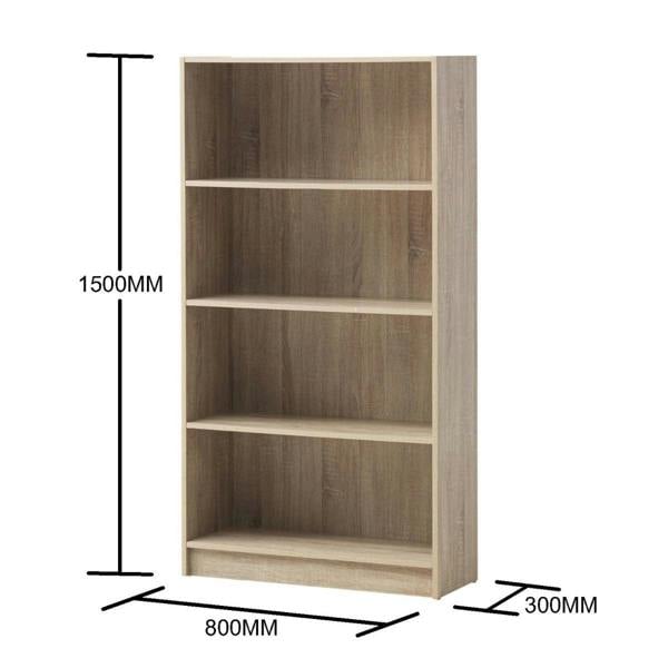 Timber Art Design 4 Tier Bookcase Tall Display Shelving Storage Unit Wood Furniture