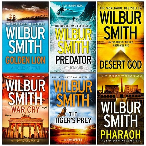 Wilbur Smith 6 Books Set Golden Lion, Predator, Desert God, War Cry, The Tigers Prey, Pharaoh