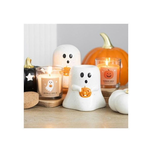 Serano Ghost Shaped Oil Burner and Wax Warmer with Pumpkin