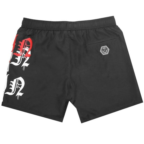 Philipp Plein Melting Logos Black Swim Shorts