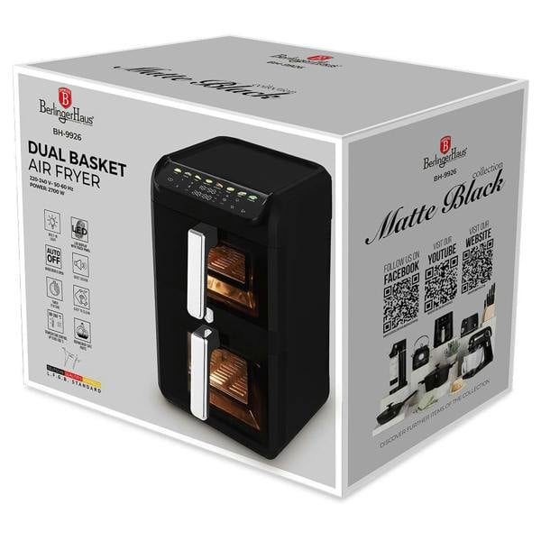 Dual Basket Air Fryer 10L BH9926 Matt Black