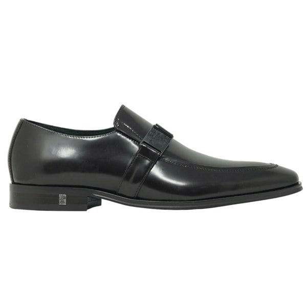 Versace Collection Buckle Logo Leather Shoes - Brown