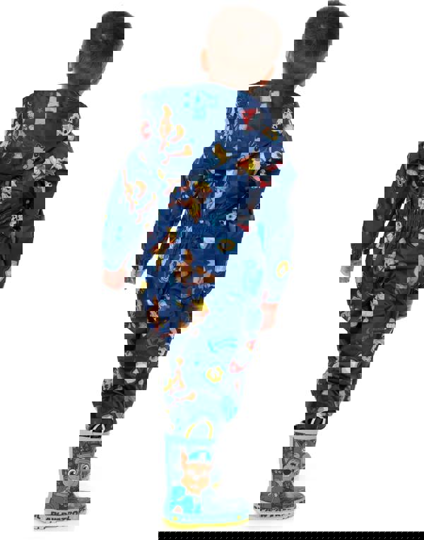 Paw Patrol Boys Blue Marshall , Rubble & Chase All-Over Print Puddle Suit