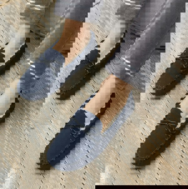 Mokkers JAKE Mens Suede Moccasins Navy